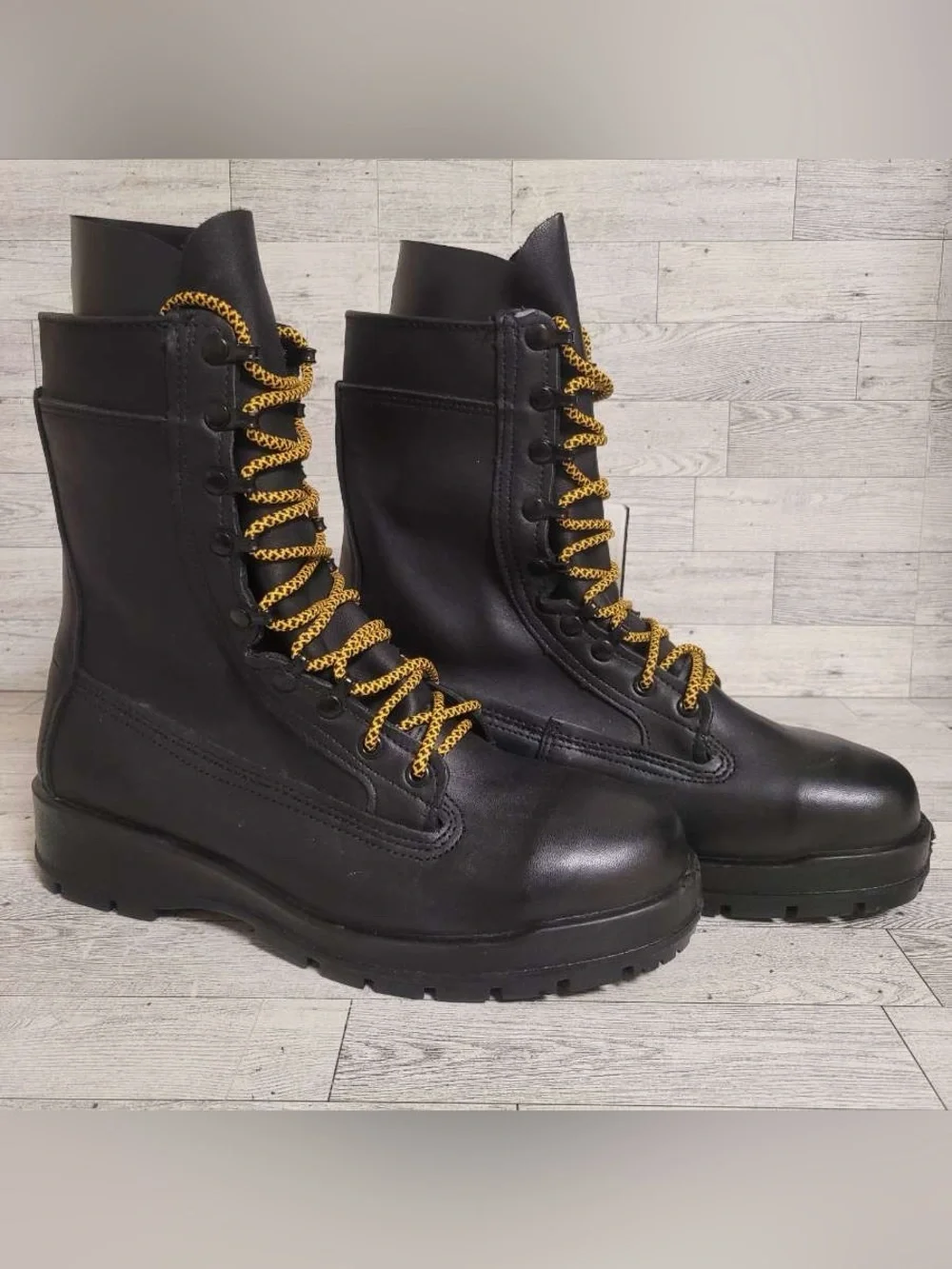 Men's Belleville 360ST Black Leather Steel Toe Combat Boots Size 10.5 Wide NEW